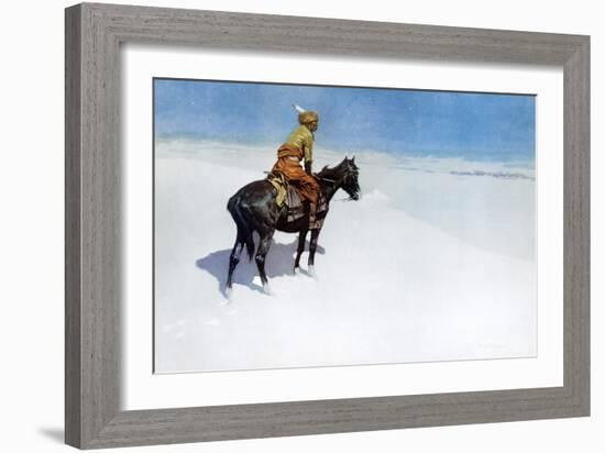 The Scout: Friends or Enemies?-Frederic Sackrider Remington-Framed Art Print