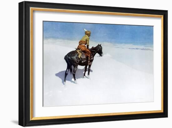 The Scout: Friends or Enemies?-Frederic Sackrider Remington-Framed Art Print