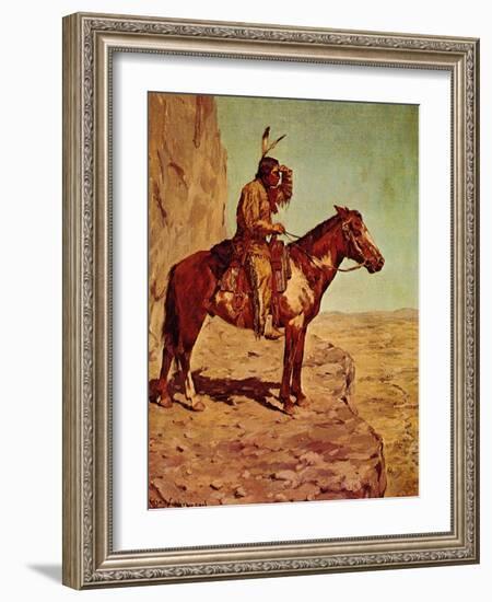 The Scout-Charles Shreyvogel-Framed Art Print