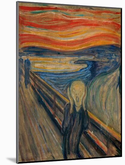 The Scream, 1893-Edvard Munch-Mounted Giclee Print