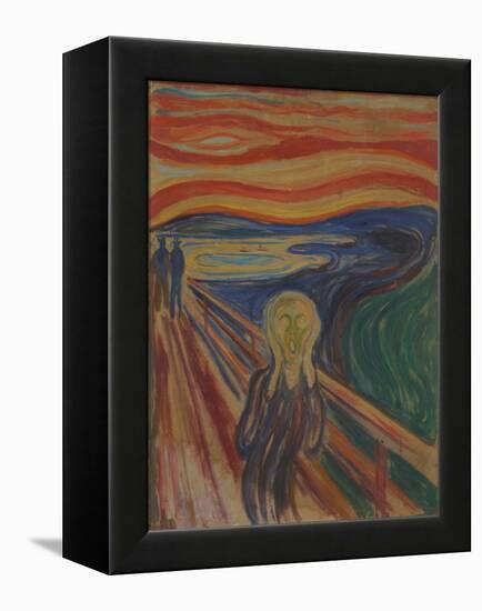The Scream, by Edvard Munch, 1910, Norwegian Expressionist painting,-Edvard Munch-Framed Stretched Canvas