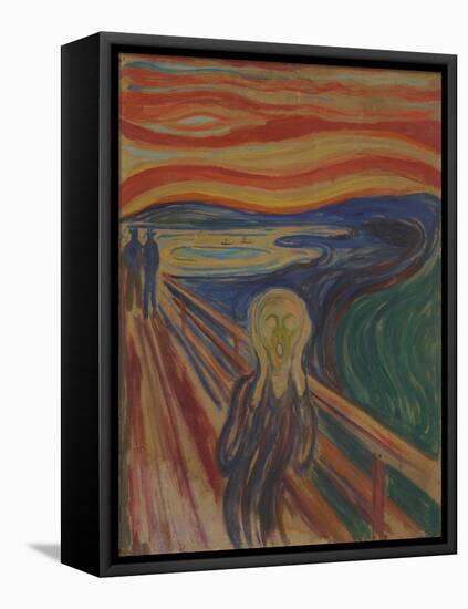 The Scream, by Edvard Munch, 1910, Norwegian Expressionist painting,-Edvard Munch-Framed Stretched Canvas