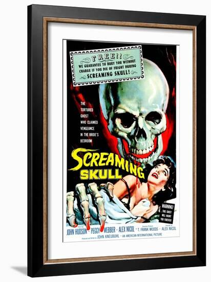 The Screaming Skull, 1958-null-Framed Art Print