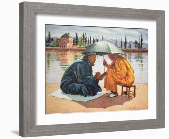 The Scribe, Morocco, 1996 (Oil on Canvas)-Tilly Willis-Framed Giclee Print