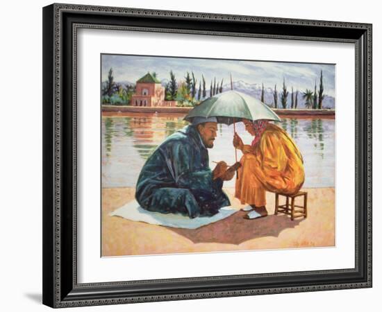 The Scribe, Morocco, 1996 (Oil on Canvas)-Tilly Willis-Framed Giclee Print