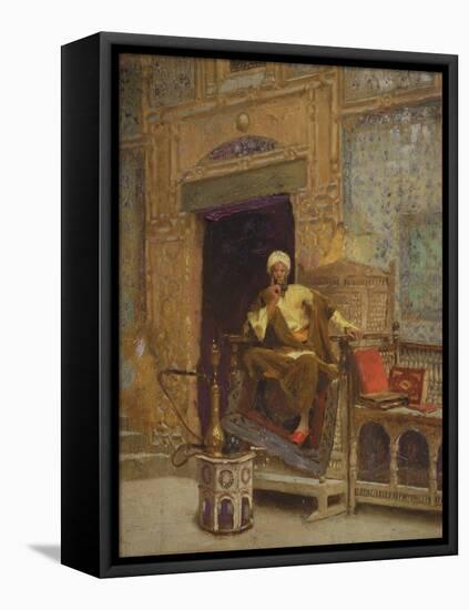 The Scribe (Oil on Panel)-Ludwig Deutsch-Framed Premier Image Canvas