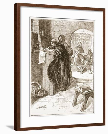 The Scriptorium of a Monastery-Claude Allinson Shepperson-Framed Giclee Print