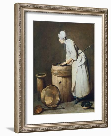 The Scullery Maid, 1738-Jean-Baptiste Simeon Chardin-Framed Giclee Print