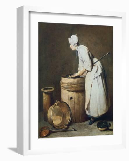 The Scullery Maid, 1738-Jean-Baptiste Simeon Chardin-Framed Giclee Print