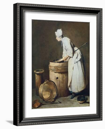 The Scullery Maid, 1738-Jean-Baptiste Simeon Chardin-Framed Giclee Print