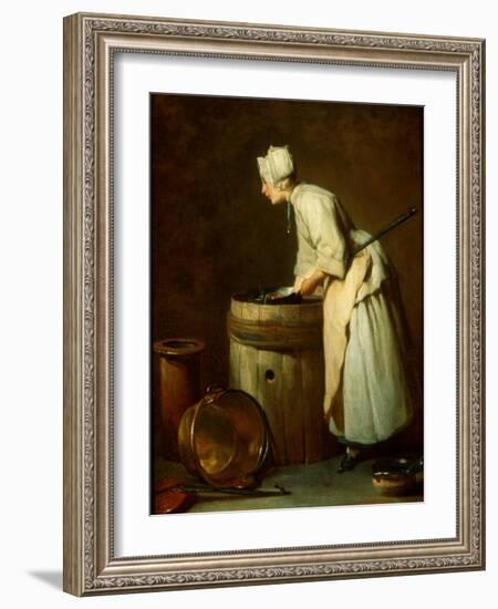 The Scullery Maid, 1738-Jean-Baptiste Simeon Chardin-Framed Giclee Print