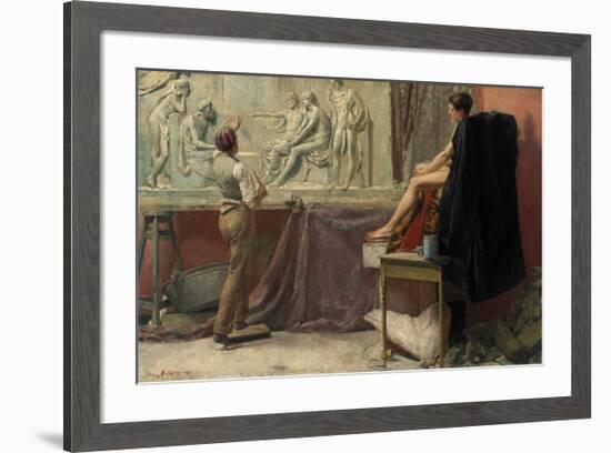 The Sculptor's Studio-Tom Roberts-Framed Premium Giclee Print