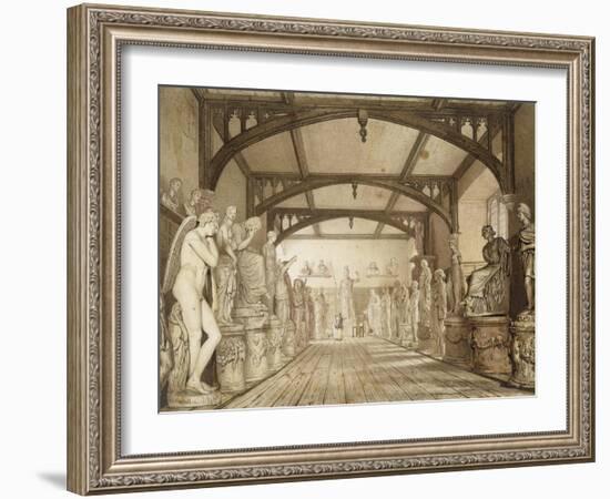 The Sculpture Gallery in the Examination Schools-William Westall-Framed Giclee Print