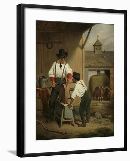 The Scythe Grinder, 1856-Francis William Edmonds-Framed Giclee Print