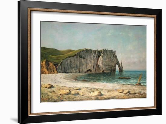 The Sea-Arch at Etretat, 1869-Gustave Courbet-Framed Giclee Print