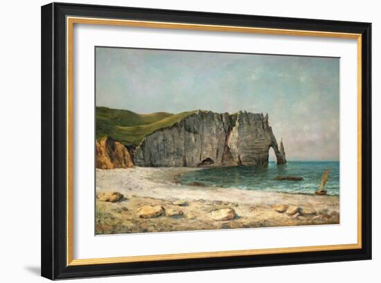 The Sea-Arch at Etretat, 1869-Gustave Courbet-Framed Giclee Print