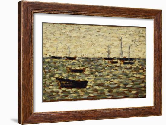 The Sea at Grandcamp; La Mer a Grandcamp, 1885-Georges Seurat-Framed Giclee Print