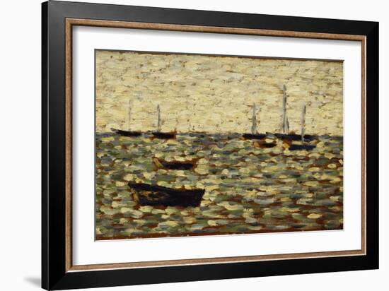 The Sea at Grandcamp; La Mer a Grandcamp, 1885-Georges Seurat-Framed Giclee Print