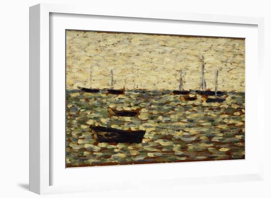 The Sea at Grandcamp; La Mer a Grandcamp, 1885-Georges Seurat-Framed Giclee Print