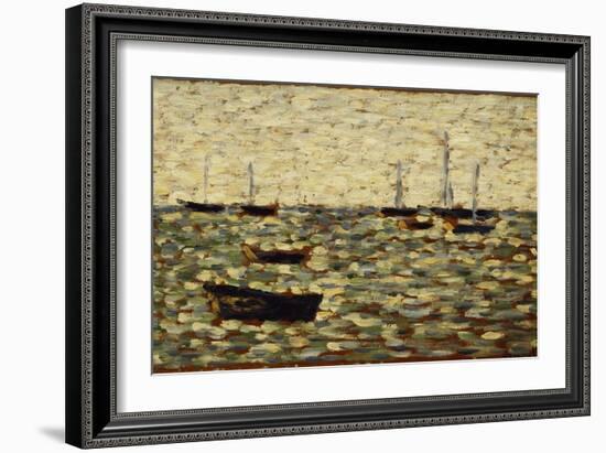 The Sea at Grandcamp; La Mer a Grandcamp, 1885-Georges Seurat-Framed Giclee Print