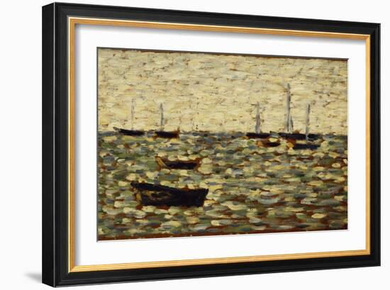 The Sea at Grandcamp; La Mer a Grandcamp, 1885-Georges Seurat-Framed Giclee Print