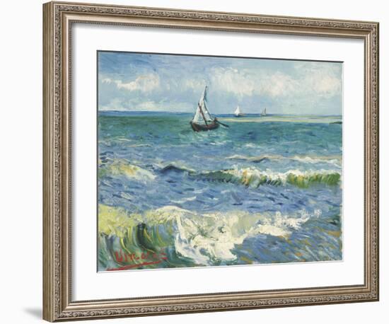 The Sea at Les Saintes-Maries-de-la-Mer, 1888-Vincent van Gogh-Framed Giclee Print