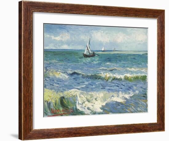 The Sea at Les Saintes-Maries-de-la-Mer, 1888-Vincent van Gogh-Framed Giclee Print