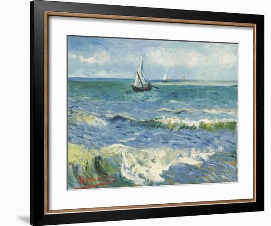 The Sea at Les Saintes-Maries-de-la-Mer, 1888-Vincent van Gogh-Framed Giclee Print