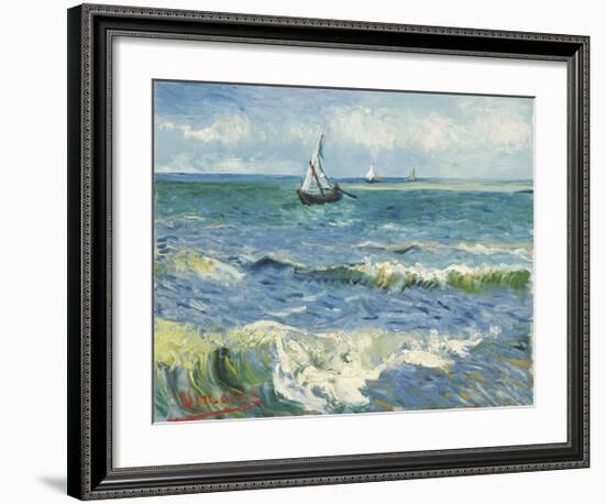 The Sea at Les Saintes-Maries-de-la-Mer, 1888-Vincent van Gogh-Framed Giclee Print