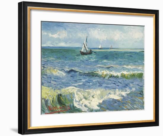 The Sea at Les Saintes-Maries-de-la-Mer, 1888-Vincent van Gogh-Framed Giclee Print