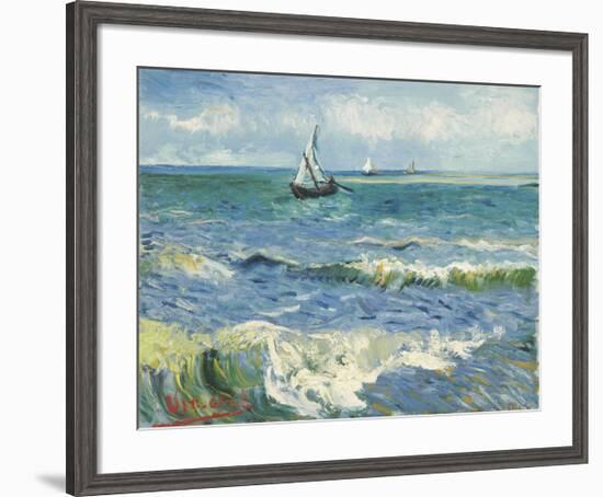 The Sea at Les Saintes-Maries-de-la-Mer, 1888-Vincent van Gogh-Framed Giclee Print
