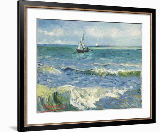 The Sea at Les Saintes-Maries-de-la-Mer, 1888-Vincent van Gogh-Framed Giclee Print