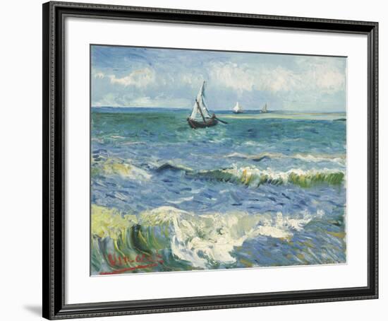 The Sea at Les Saintes-Maries-de-la-Mer, 1888-Vincent van Gogh-Framed Giclee Print