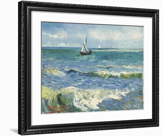 The Sea at Les Saintes-Maries-de-la-Mer, 1888-Vincent van Gogh-Framed Giclee Print