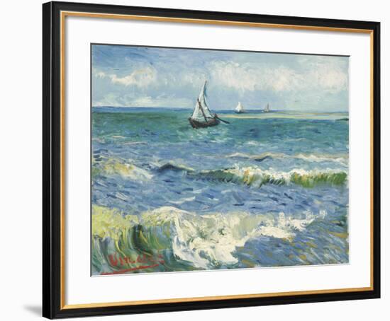 The Sea at Les Saintes-Maries-de-la-Mer, 1888-Vincent van Gogh-Framed Giclee Print