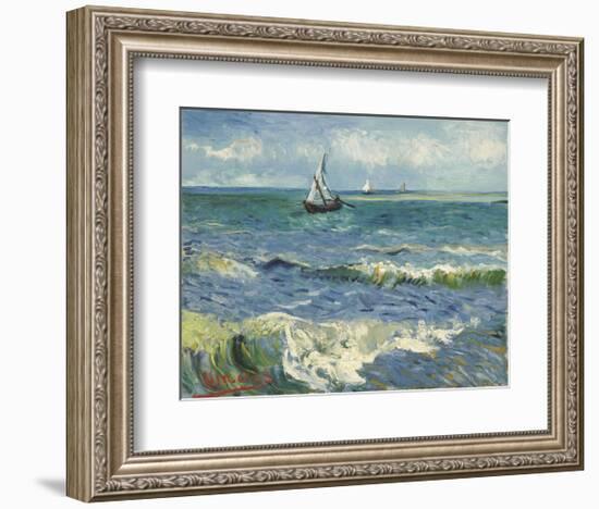 The Sea at Les Saintes-Maries-de-la-Mer, 1888-Vincent van Gogh-Framed Art Print