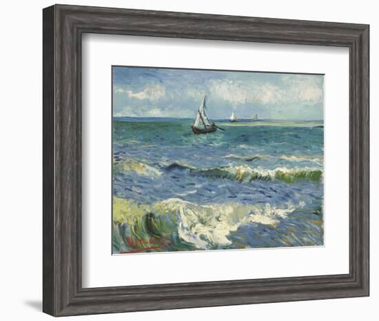 The Sea at Les Saintes-Maries-de-la-Mer, 1888-Vincent van Gogh-Framed Art Print