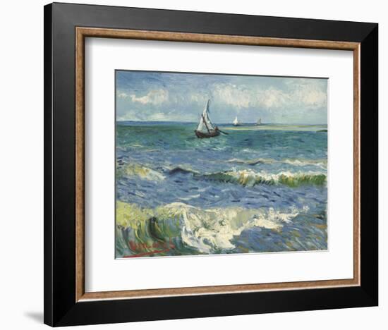 The Sea at Les Saintes-Maries-de-la-Mer, 1888-Vincent van Gogh-Framed Art Print