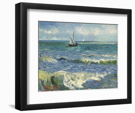 The Sea at Les Saintes-Maries-de-la-Mer, 1888-Vincent van Gogh-Framed Art Print