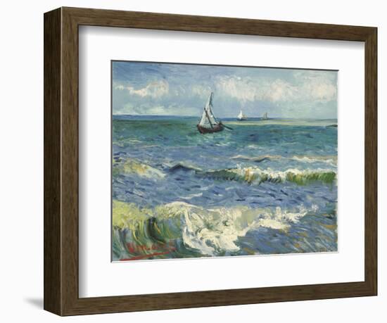 The Sea at Les Saintes-Maries-de-la-Mer, 1888-Vincent van Gogh-Framed Art Print