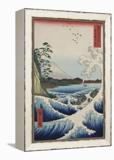 The Sea at Satta in Suruga Province-Ando Hiroshige-Framed Premier Image Canvas