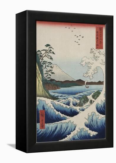 The Sea at Satta in Suruga Province-Ando Hiroshige-Framed Premier Image Canvas