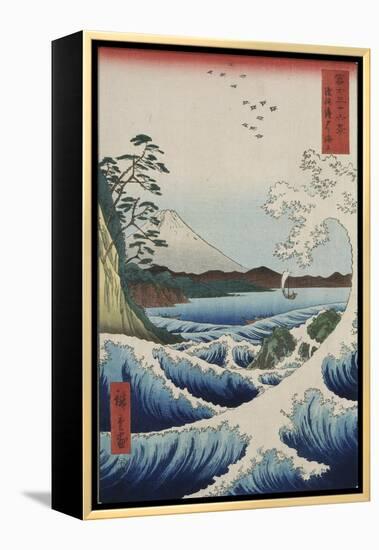 The Sea at Satta in Suruga Province-Ando Hiroshige-Framed Premier Image Canvas