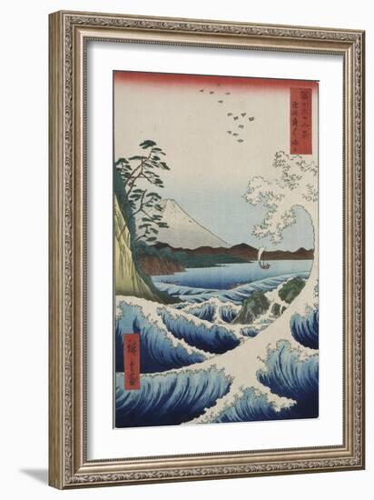 The Sea at Satta in Suruga Province-Ando Hiroshige-Framed Giclee Print