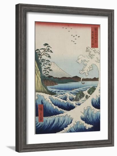 The Sea at Satta in Suruga Province-Ando Hiroshige-Framed Giclee Print