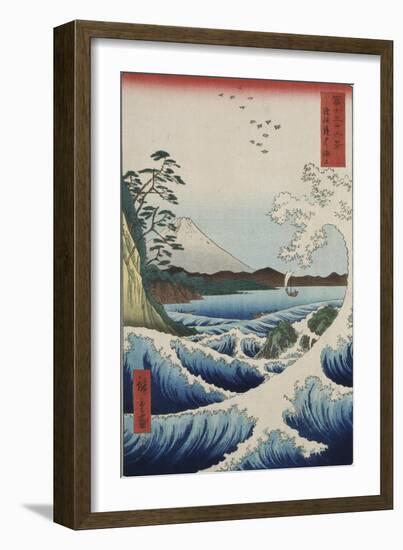 The Sea at Satta in Suruga Province-Ando Hiroshige-Framed Giclee Print