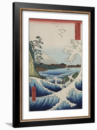 The Sea at Satta in Suruga Province-Ando Hiroshige-Framed Giclee Print