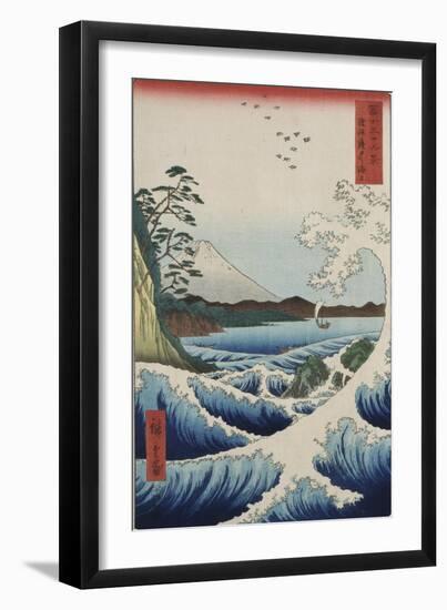 The Sea at Satta in Suruga Province-Ando Hiroshige-Framed Giclee Print