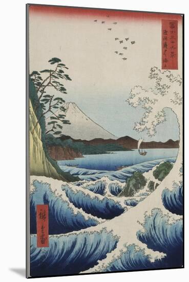 The Sea at Satta in Suruga Province-Ando Hiroshige-Mounted Giclee Print