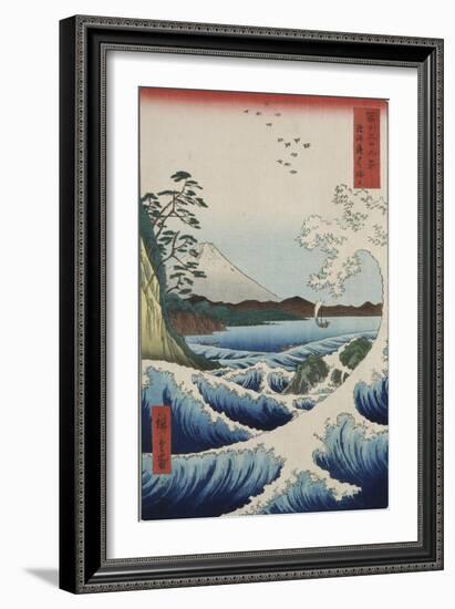 The Sea at Satta in Suruga Province-Ando Hiroshige-Framed Giclee Print